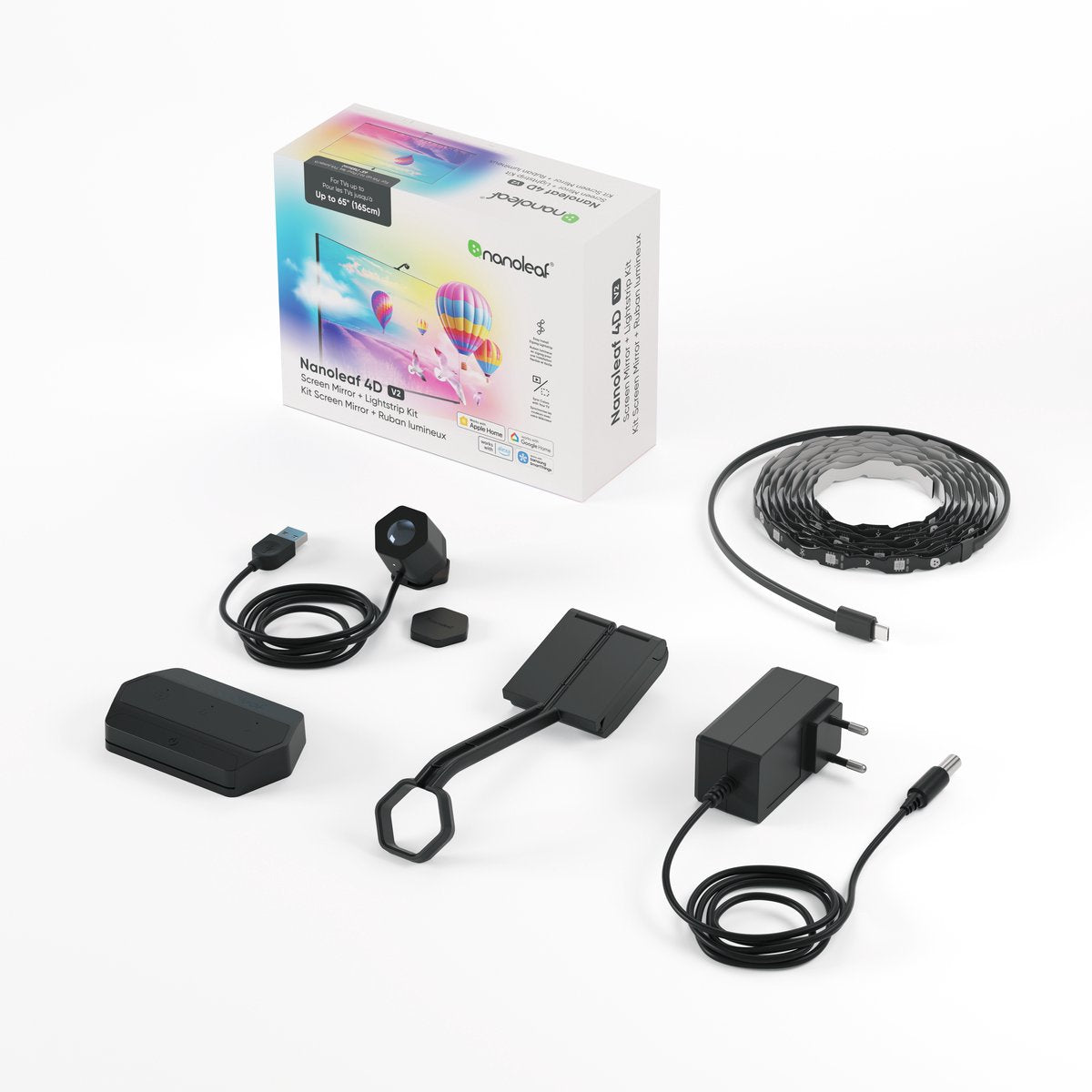 Nanoleaf 4d v2 - tv screen mirror + light strip - smart lighting - rgb - siri, google home, alexa-0