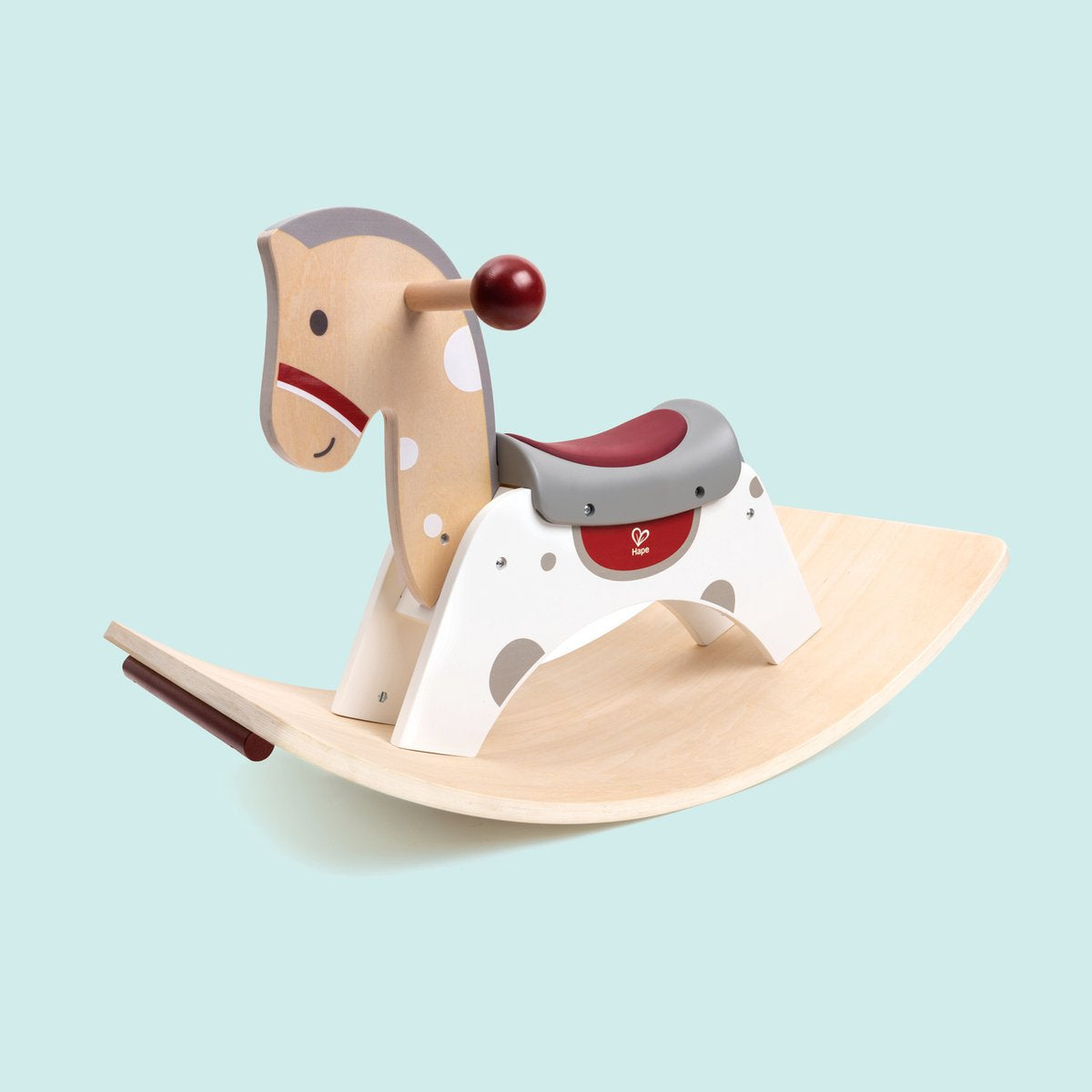 Hape 2-in-1 hobbelpaard met balansboard - houten schommelpaard baby vanaf 12 maanden-0
