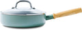 Greenpan mayflower sauté pan 24cm - 2.6l - pfas-free non-stick coating - induction frying pan - ceramic pan - not oven safe - cold handles - with lid - blue-0