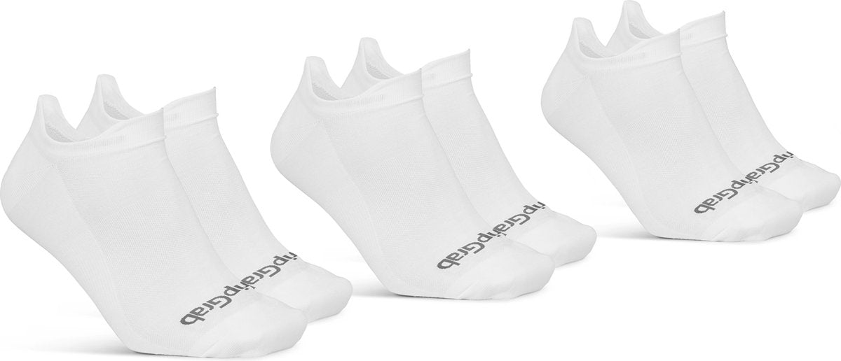 Gripgrab - classic no show summer cycling socks 3pack ankle socks coolmax sports socks - white - unisex - size xs (35-38)-0