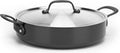 Greenpan craft aluminum frying pan with lid ø30cm - 4.9l - pfas-free - black - induction and dishwasher suitable - oven safe up to 220° - hardened aluminum - stainless steel handles - larger baking surface-0