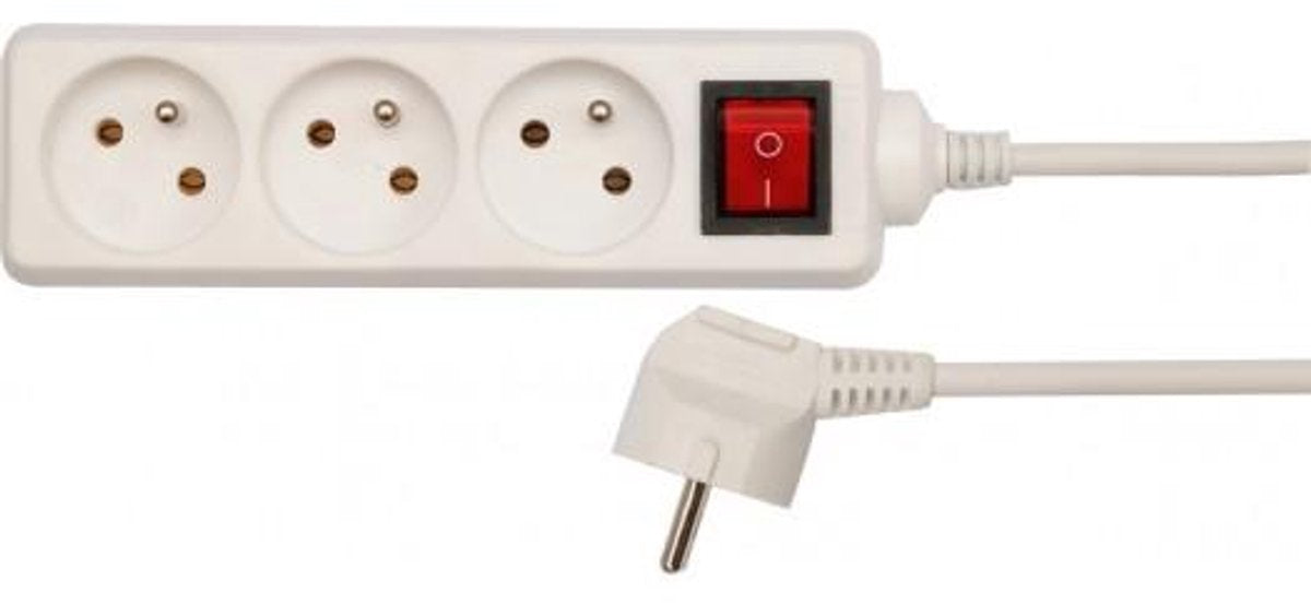 Vorel - power strip - 3 sockets - 3m cable - with earth - switch-0