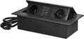 Orno desk power strip with USB A C - pop up power strip with 2 sockets - built-in distribution plug with stainless steel finish - distribution box with 1.5 meter cable - for max. 3680 watts - pin earth - anthracite-0