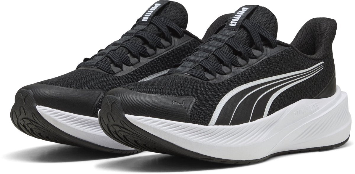 Puma dasher lite sliptech jr unisex sports shoes - black- white-0