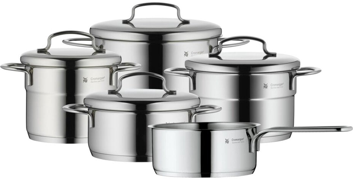 Wmf mini - pan set - 5-piece - suitable for induction - compact - stainless steel-0