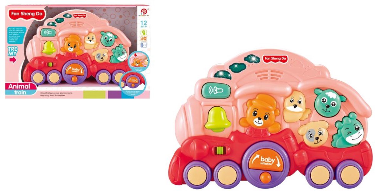 Amuuso baby animal train+light music (pink).-0