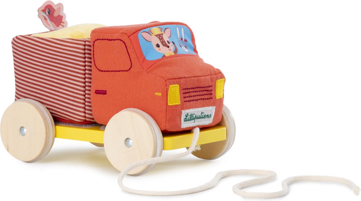 Lilliputiens - trekfiguur - kiepwagen met activiteiten-0