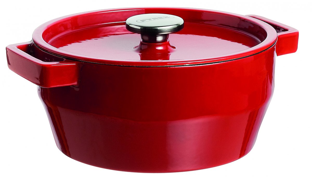 Pyrex slow cook casserole - red - 20 cm - cast iron-0
