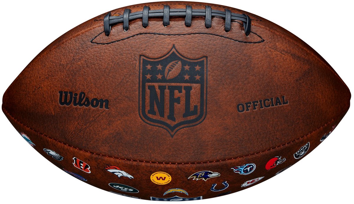 Wilson - nfl - american football - official size - throwback - 32 team logo football - brown - adults-0