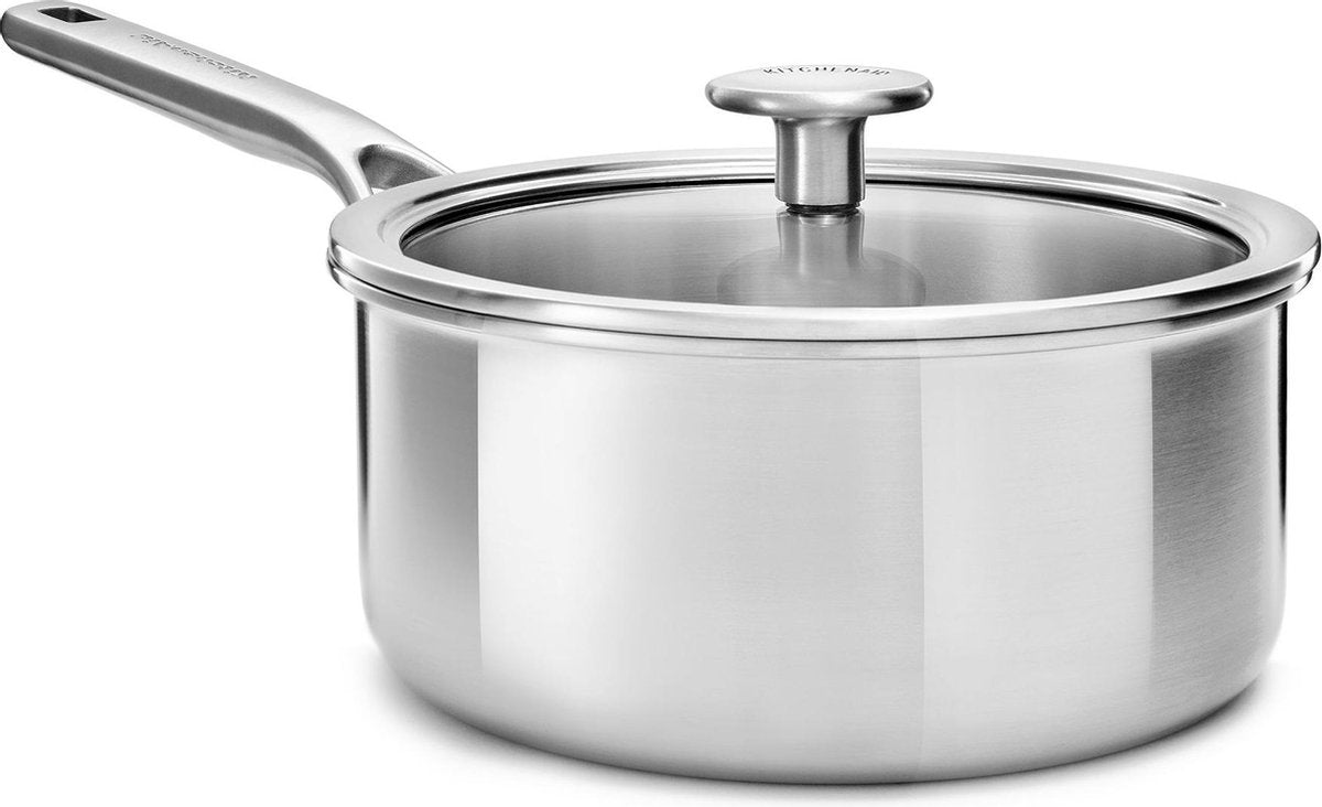 KitchenAid multi-ply rvs steelpan - ø18 cm - 2,1l - met glazen deksel - inductie - pfas-vrij-0