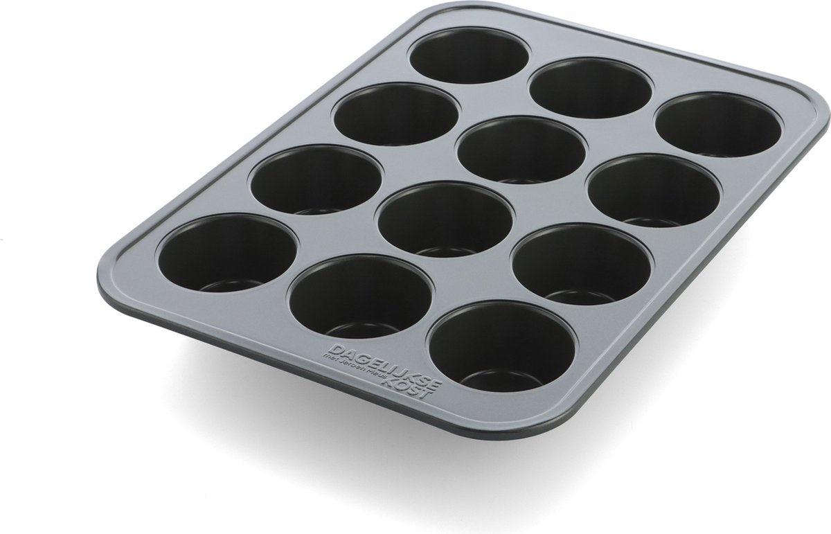 Daily meal muffin tin 12 pcs - pfas-free - aluminized sheet steel - olive green-0