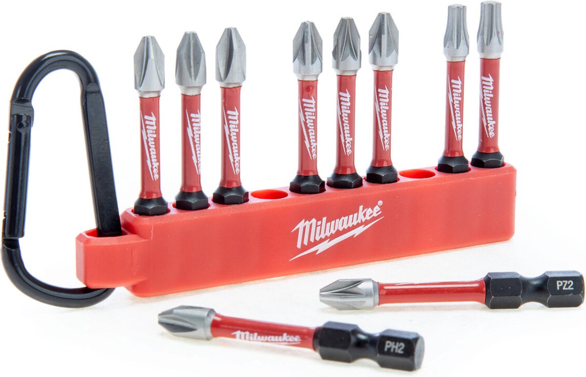 Milwaukee Accessories Carabiner 10-piece SHOCKWAVE bits - 4932480941-0