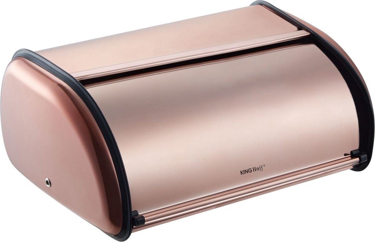 Kinghoff 1840 - bread bin - rose gold metal - 36 x 24 x 15 cm-0