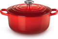 Le Creuset signature frying pan cherry red – ø 22 cm 3.3 liters – round cast iron frying pan – in a vibrant cherry red shade – for stewing, roasting or soups – suitable for induction, oven and dishwasher-0
