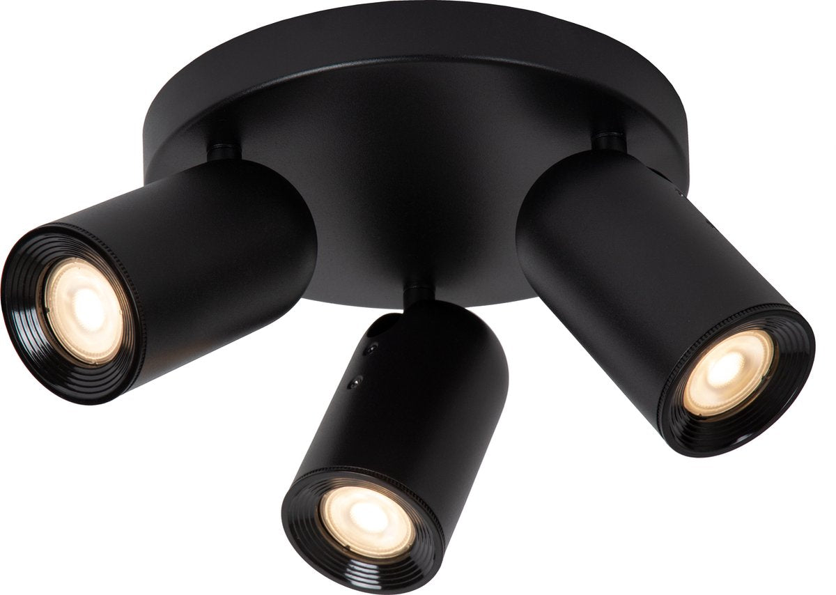Lucide punch - ceiling spotlight (ceiling lamp) - ø 21 cm - 3xgu10 - black-0