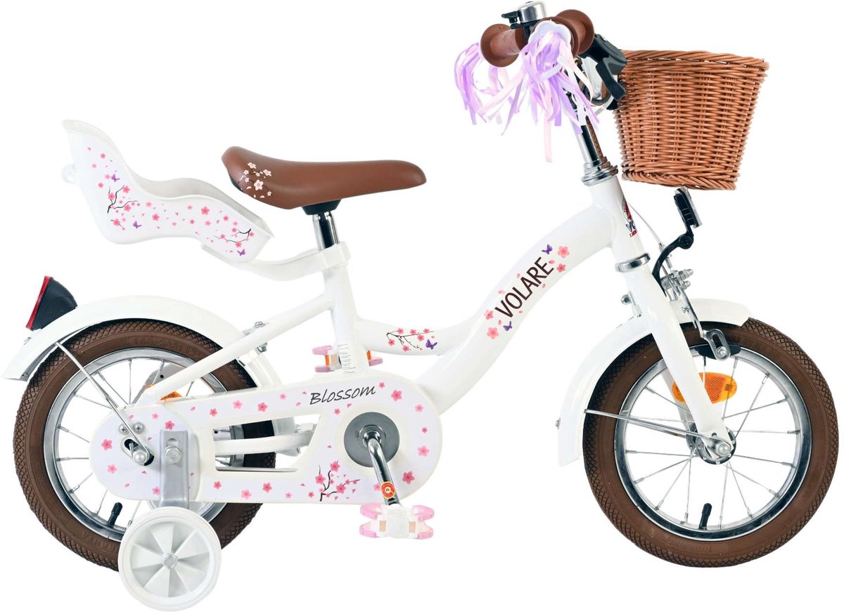 Volare Blossom children's bicycle - girls - 12 inches - white-0