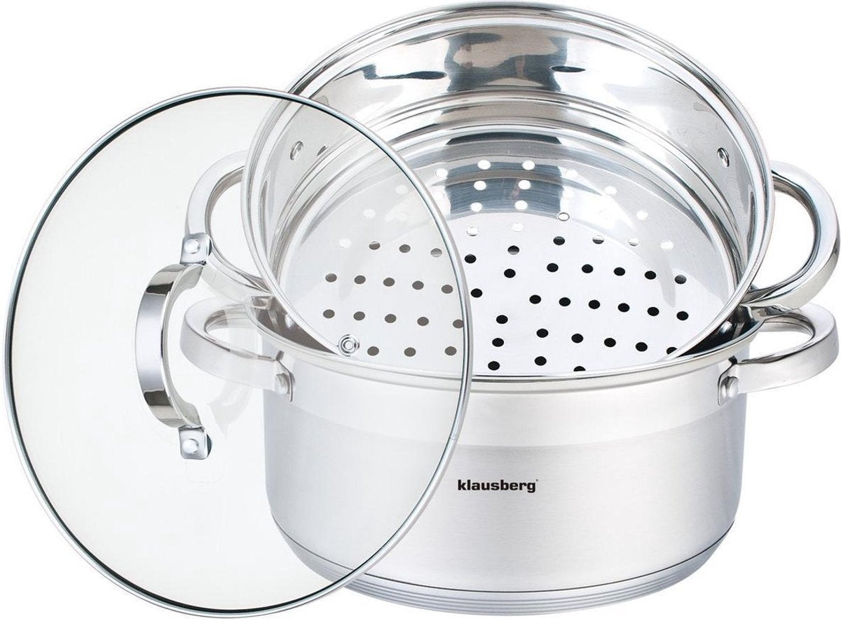 Klausberg 7144 - steam pan - 3 parts - 24 cm - 5 liters-0