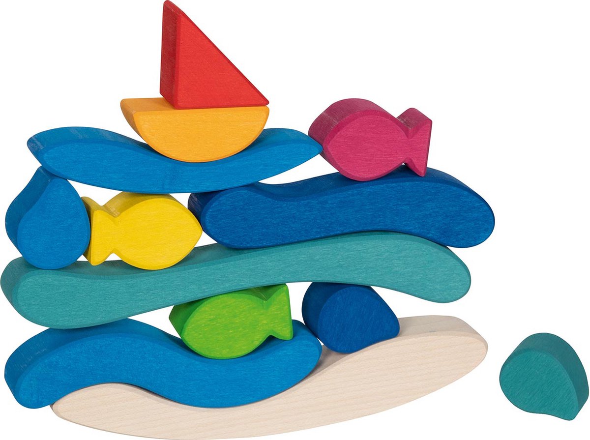 Goki bouwblokken - onderwater - 13 delen - hout - 3 jaar-0