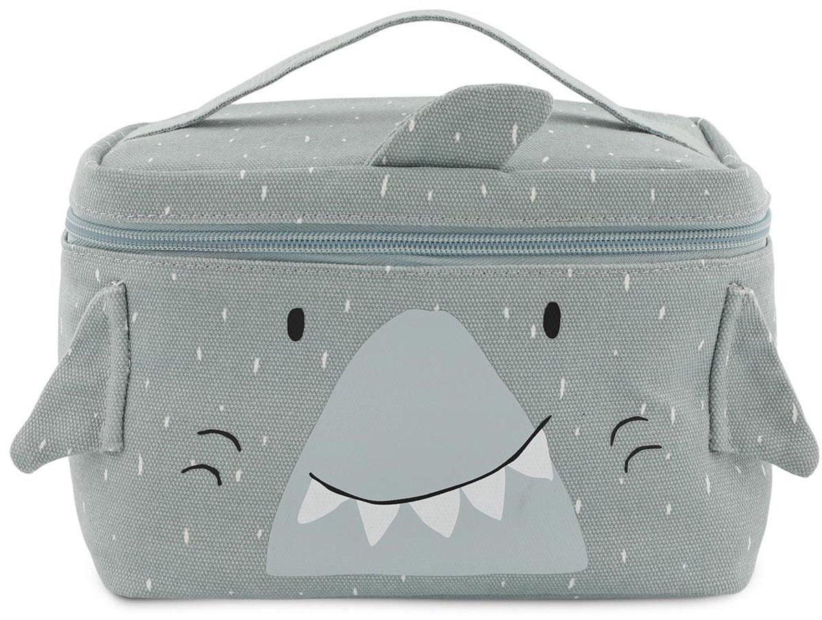 Trixie lunch bag - mr.shark - cool bag for children - with name label - thermal bag for lunch - gray - shark-0