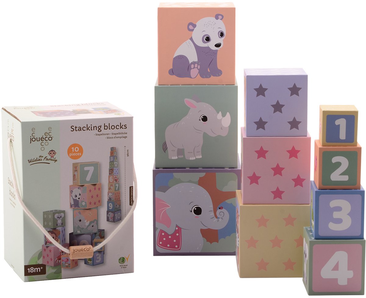 Joueco Stacking Blocks Wild Animals, 10pcs.-0