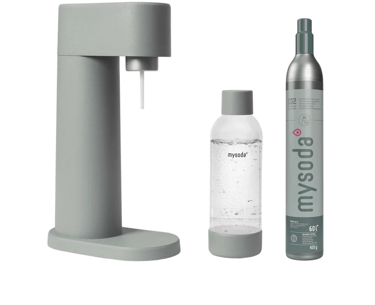 Mysoda woody pigeon - sparkling water maker made of ecological biocomposite - including CO2 cylinder water bottle-0