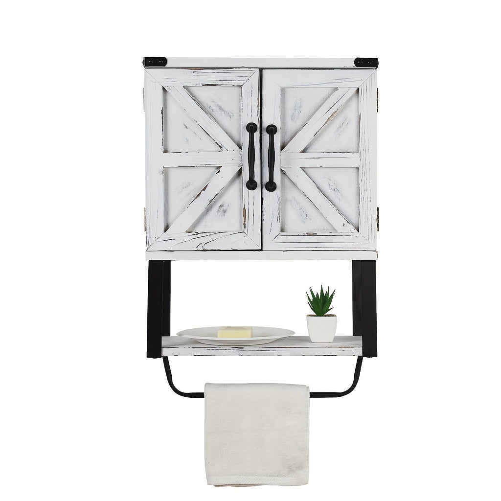 NNETM Wall Bathroom Cabinet with Towel Shelf