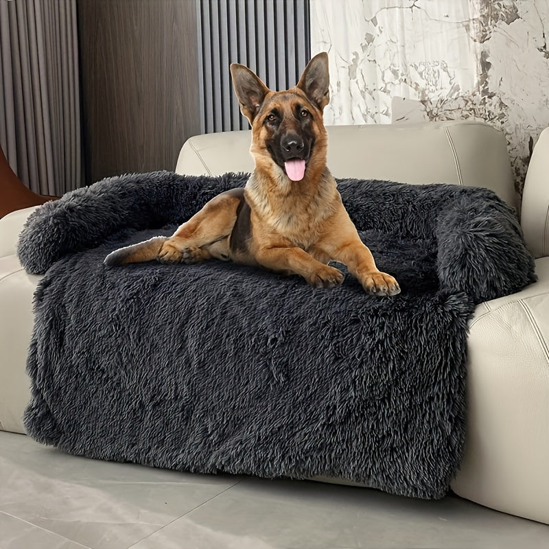 NNETM Pet Plush Sofa Bed with Neck Cushion-2