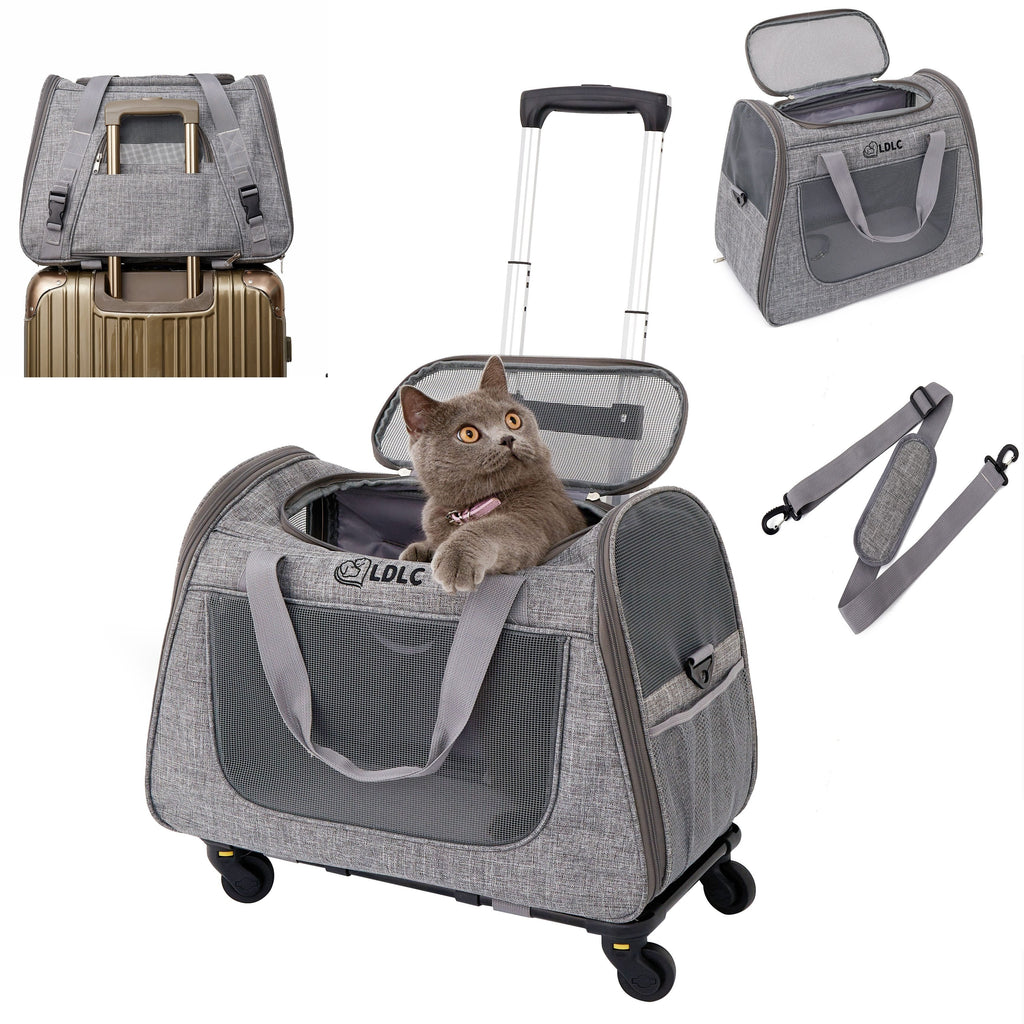 NNETM Pet Rolling Carrier with Detachable Wheels-1