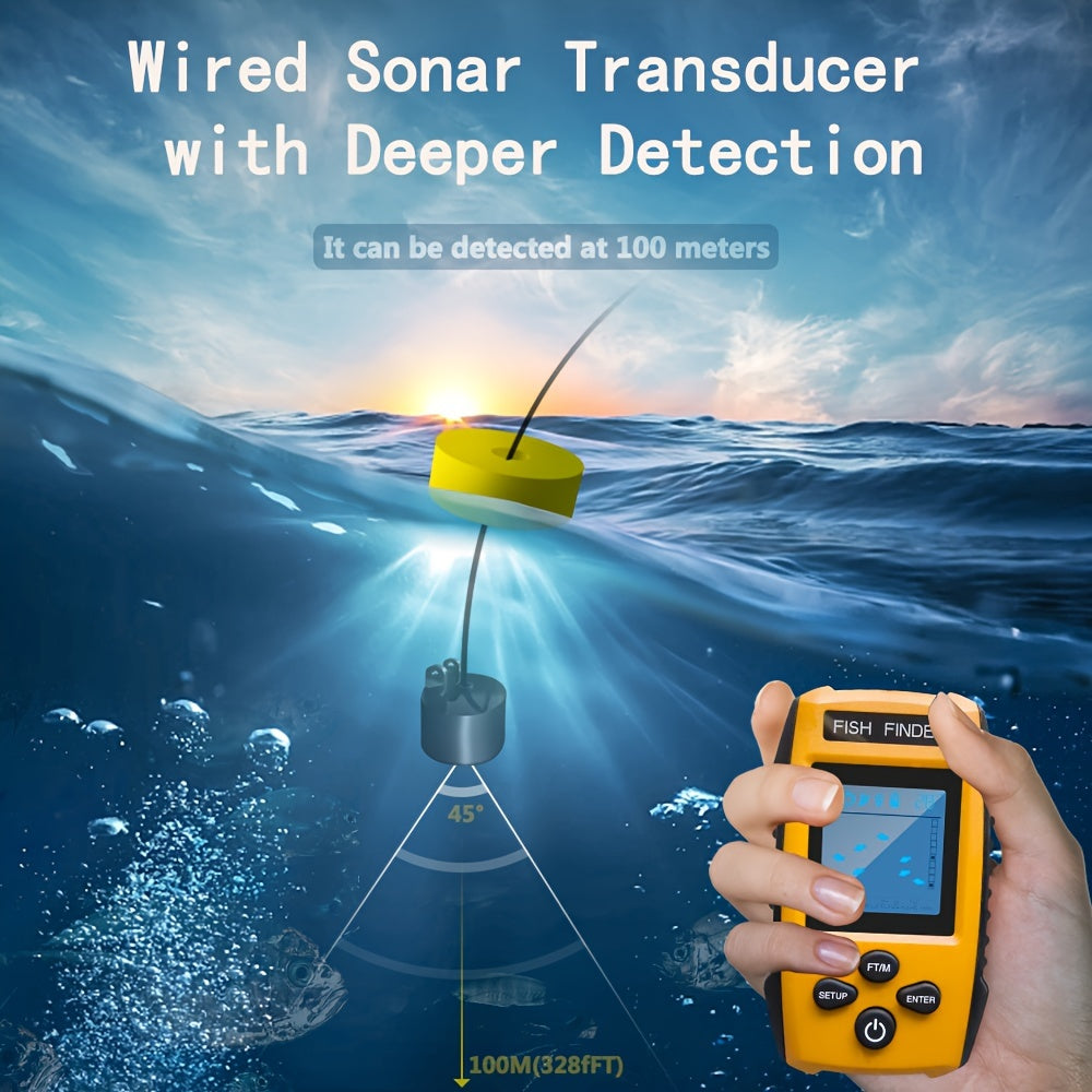 NNETM Wired Portable Sonar Fish Finder with Depth Alarm
