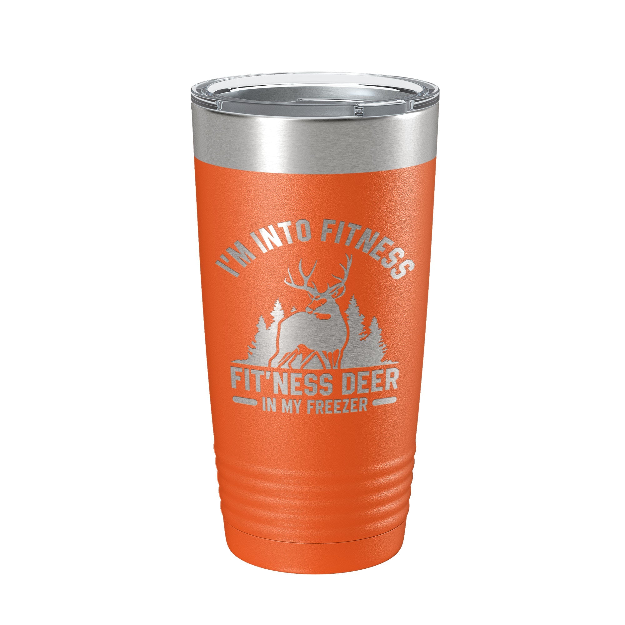 Deer Hunter Funny Tumbler Travel Mug I'm Into Fitness Fitting This Deer In My Freezer Insulated Laser Engraved Hunting Gift Coffee Cup 20 oz-4