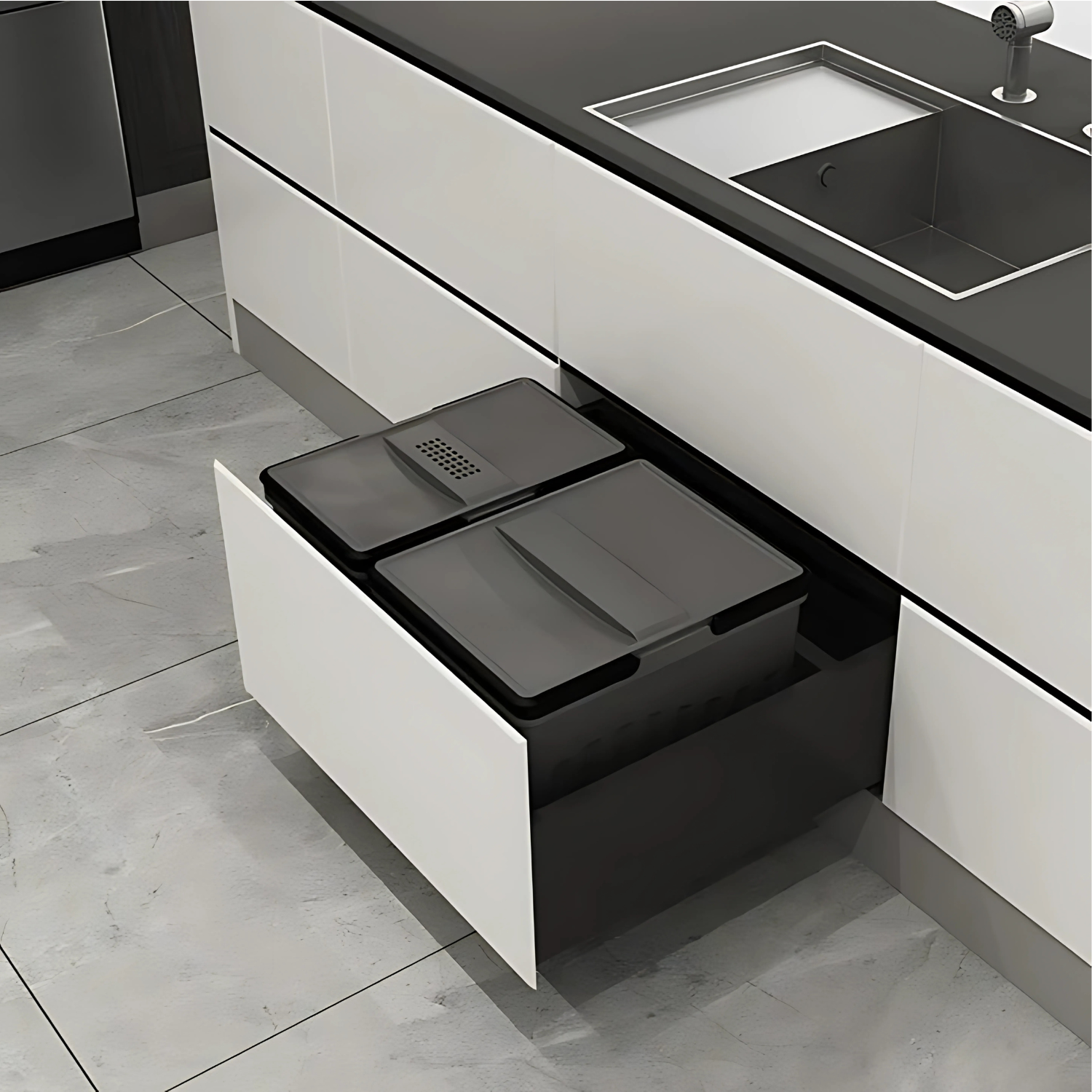 Bin 35L for 600mm Cabinet – Blum Compatible-0