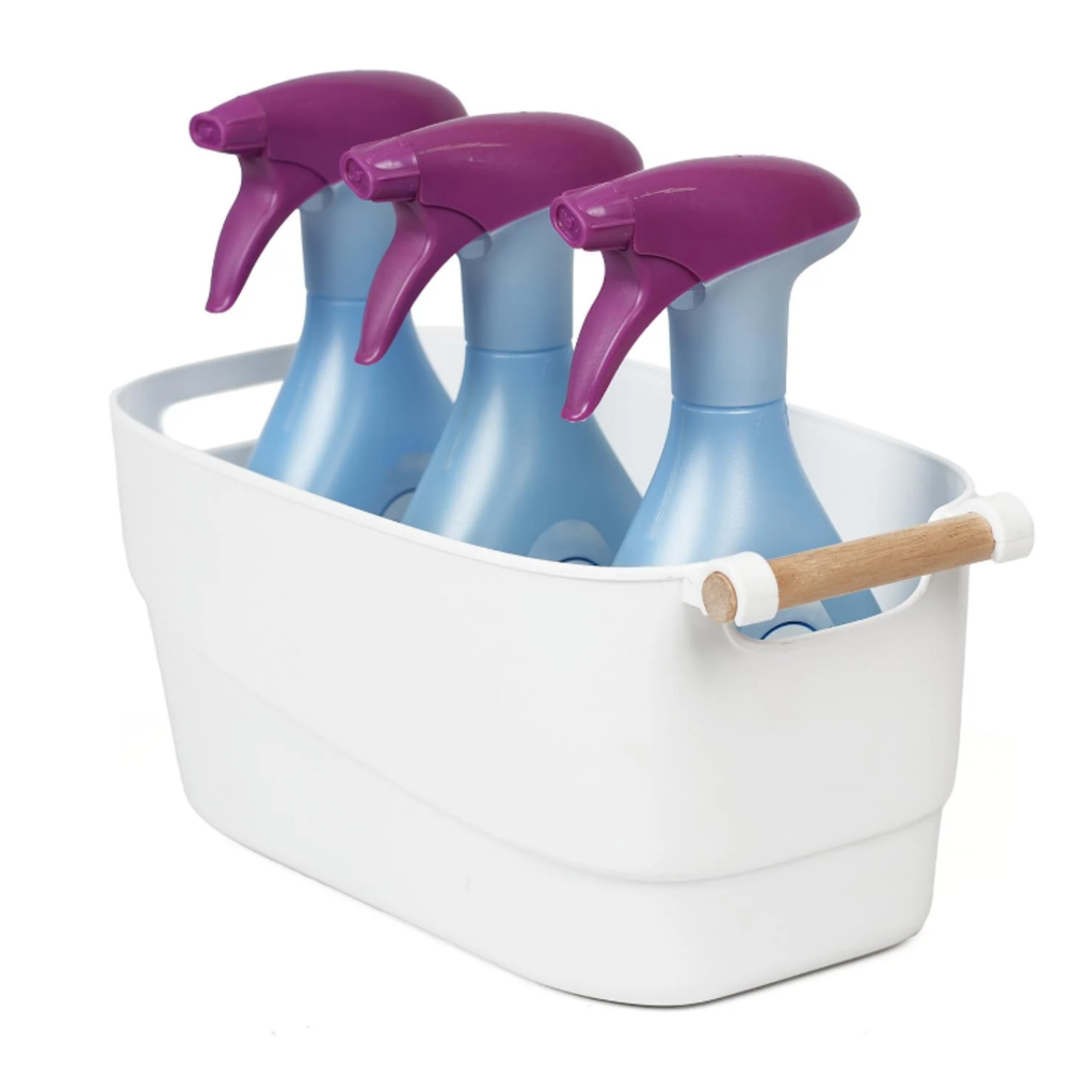 Medium White Storage Tub With Handle-4