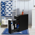NNECW Freestanding  Slim Bathroom Storage Cabinet with Slide-out Drawers for Small/ Narrow Bathroom-Black