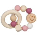 Goki wooden grab ring heart pink-0