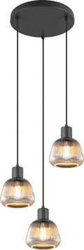 Trio tarifa - hanging lamp - black matt - excl. 3x E27 4 W - ceiling mounting - height adjustable-0