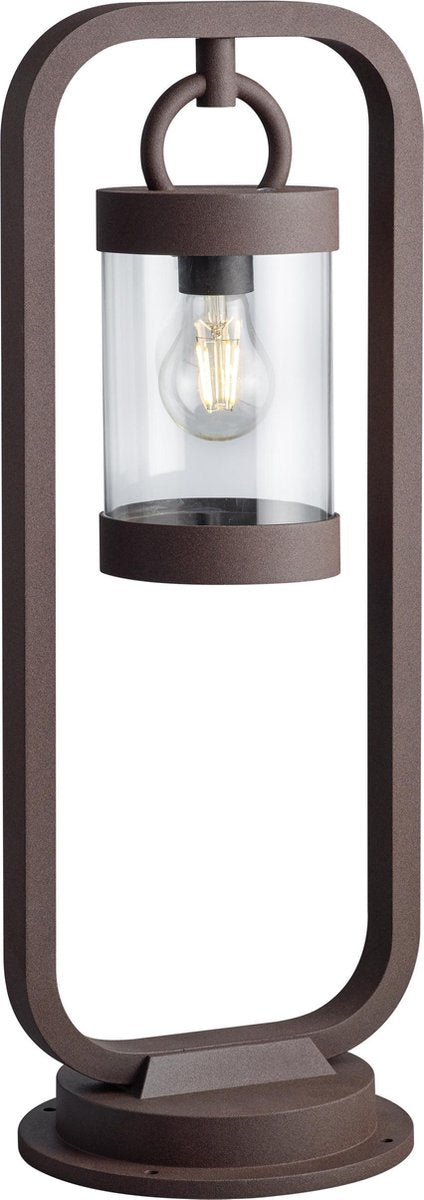 Trio sambesi - post - rust color - excl. 1x e27 4w - twilight sensor - outdoor lighting - ip44-0