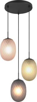 Trio facette - hanging lamp - black matt - excl. 3x E27 4 W - ceiling mounting - height adjustable-0