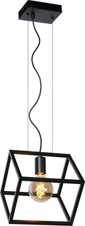 Lucide fabian - hanging lamp - 1xe27 - black-0