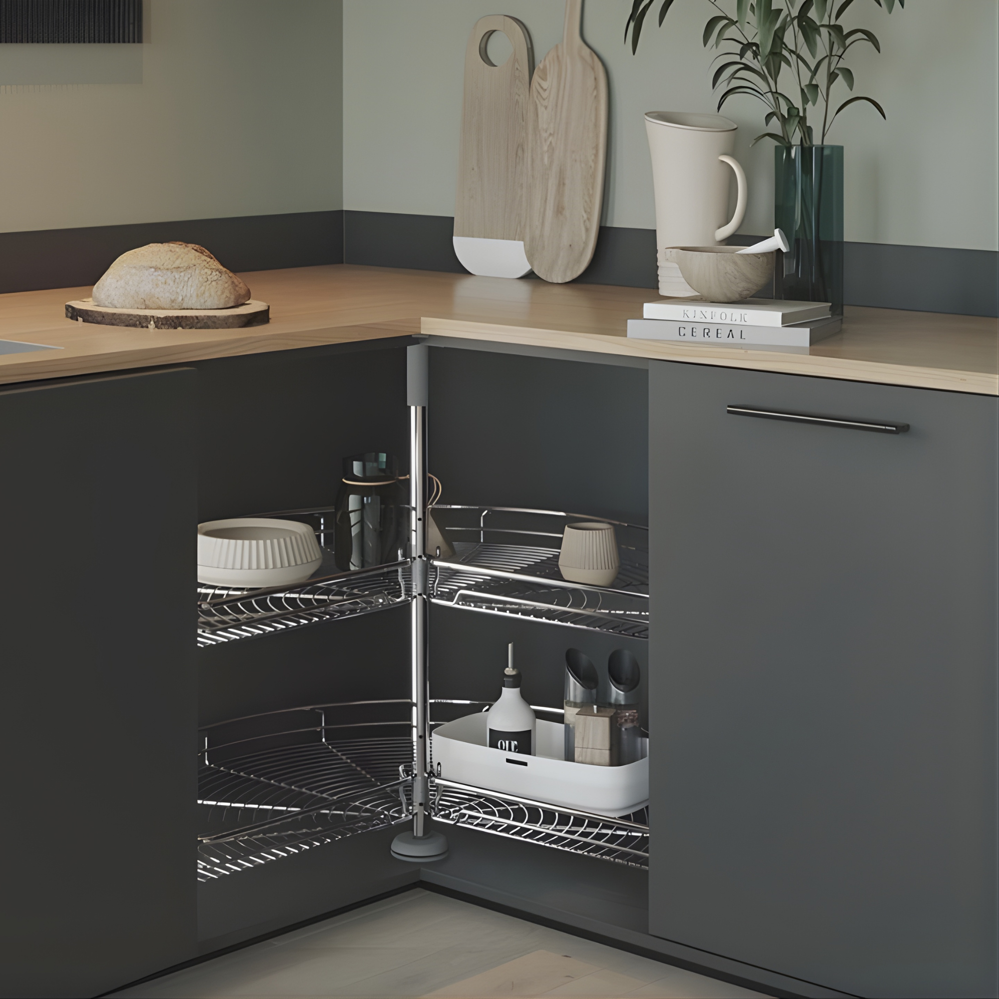 Lazy Susan Corner Cabinet – 270° Swivel Unit (2 Sizes)-0