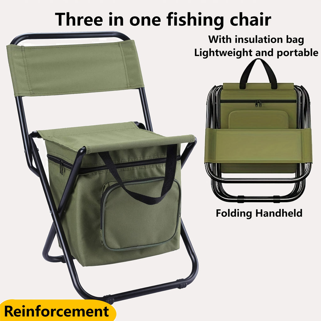 Folding Fishing Chair Ultra-Light with Cooler Bag-1