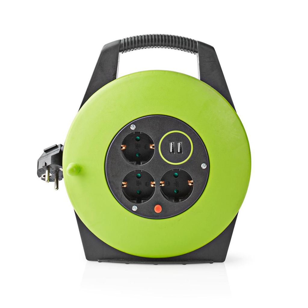 Nedis Kábeldob hőleválasztó 3xSchuko 2xUSB 10m (PECCR10UFGN)-0