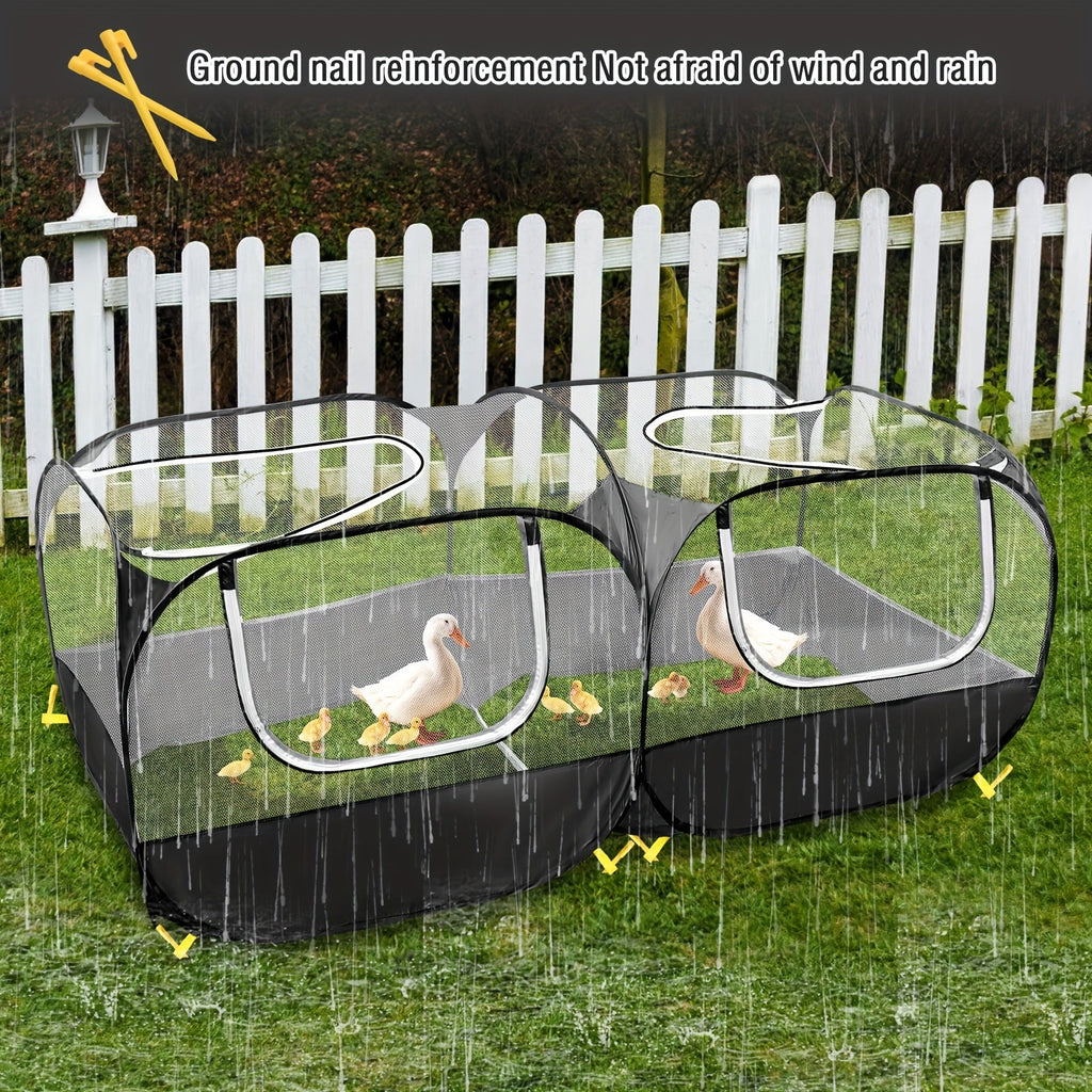 NNETM Large Foldable Chicken Pet Cage Tent with Mesh-2