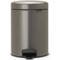 Brabantia NewIcon pedálos hulladékgyűjtő szagmentesen záródó Soft-Close fedél, műanyag tartály, 5L - W méret, acél, platinaszürke - 112683-0
