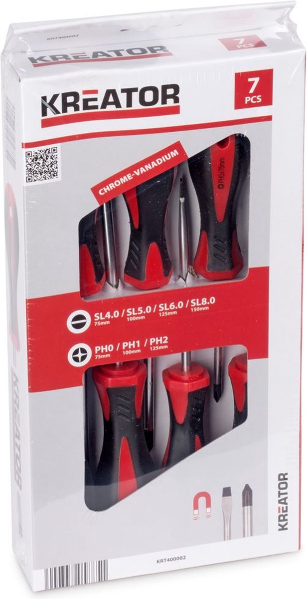 Kreator krt400002 screwdriver set - 7-piece - sl ph-0