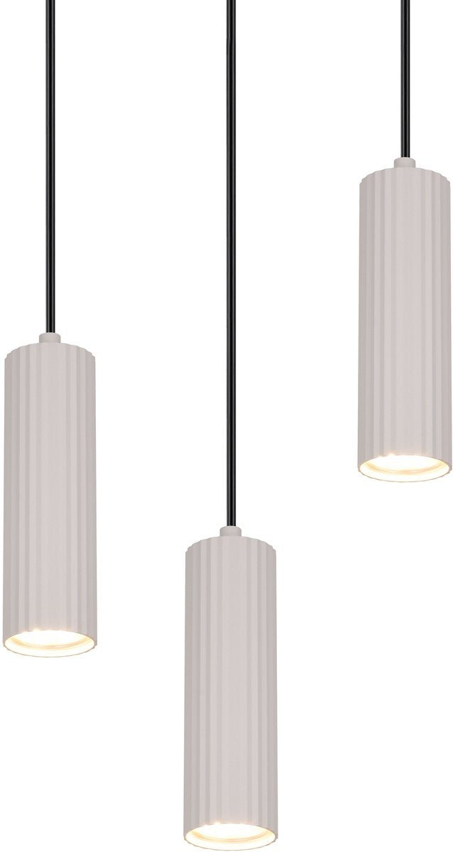 Trio soka - hanging lamp - gray warm - excl. 3x gu10 5 w - ceiling mounting - height adjustable-0