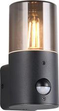 Trio hoosic - wall lamp - black matt - excl. 1x e27 4w - motion sensor - outdoor lighting - ip44-0