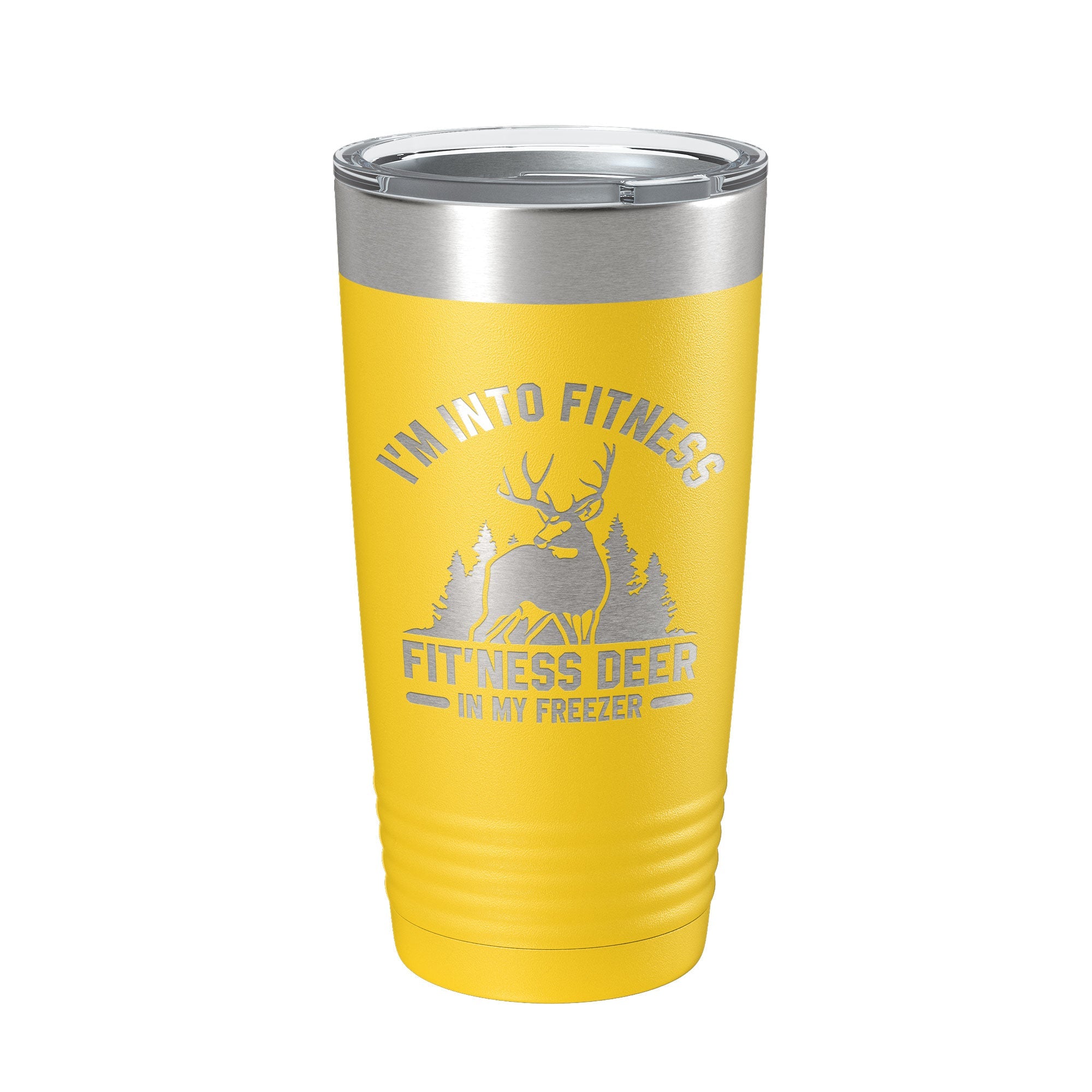 Deer Hunter Funny Tumbler Travel Mug I'm Into Fitness Fitting This Deer In My Freezer Insulated Laser Engraved Hunting Gift Coffee Cup 20 oz-19