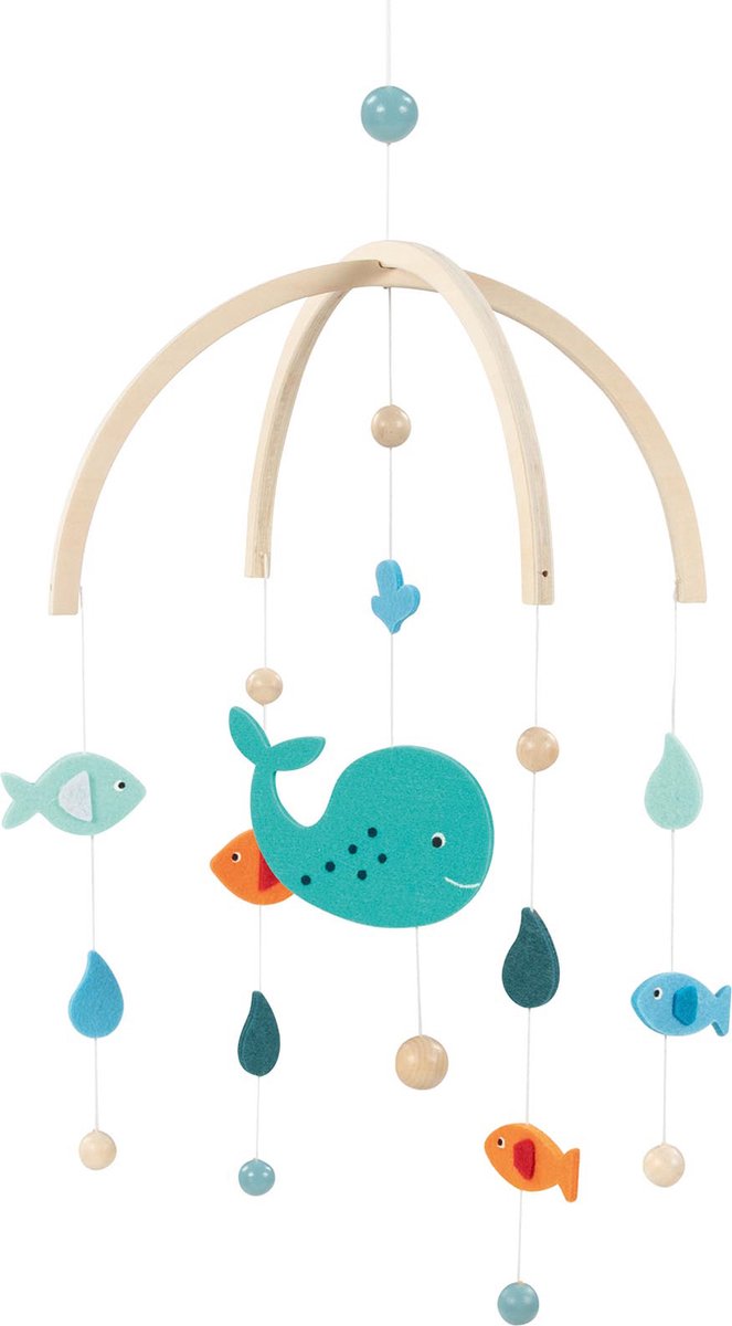 Goki mobile - whale - 25x30cm - wood and felt-0