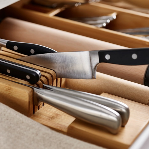 2 Tier Bamboo Knife Drawer Organiser-0