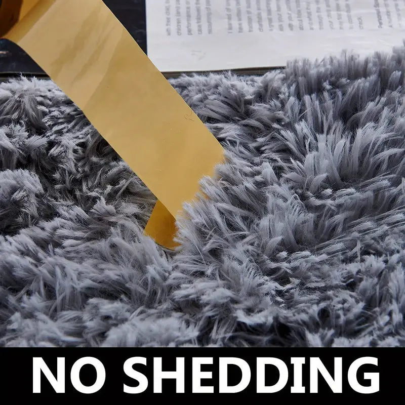 NNETM Cozy Gray Fluffy Round Rug - 120x120cm | Ultra Soft Shaggy Area Rug